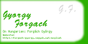 gyorgy forgach business card