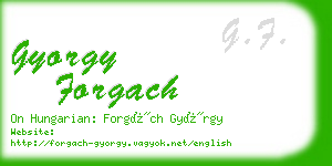 gyorgy forgach business card